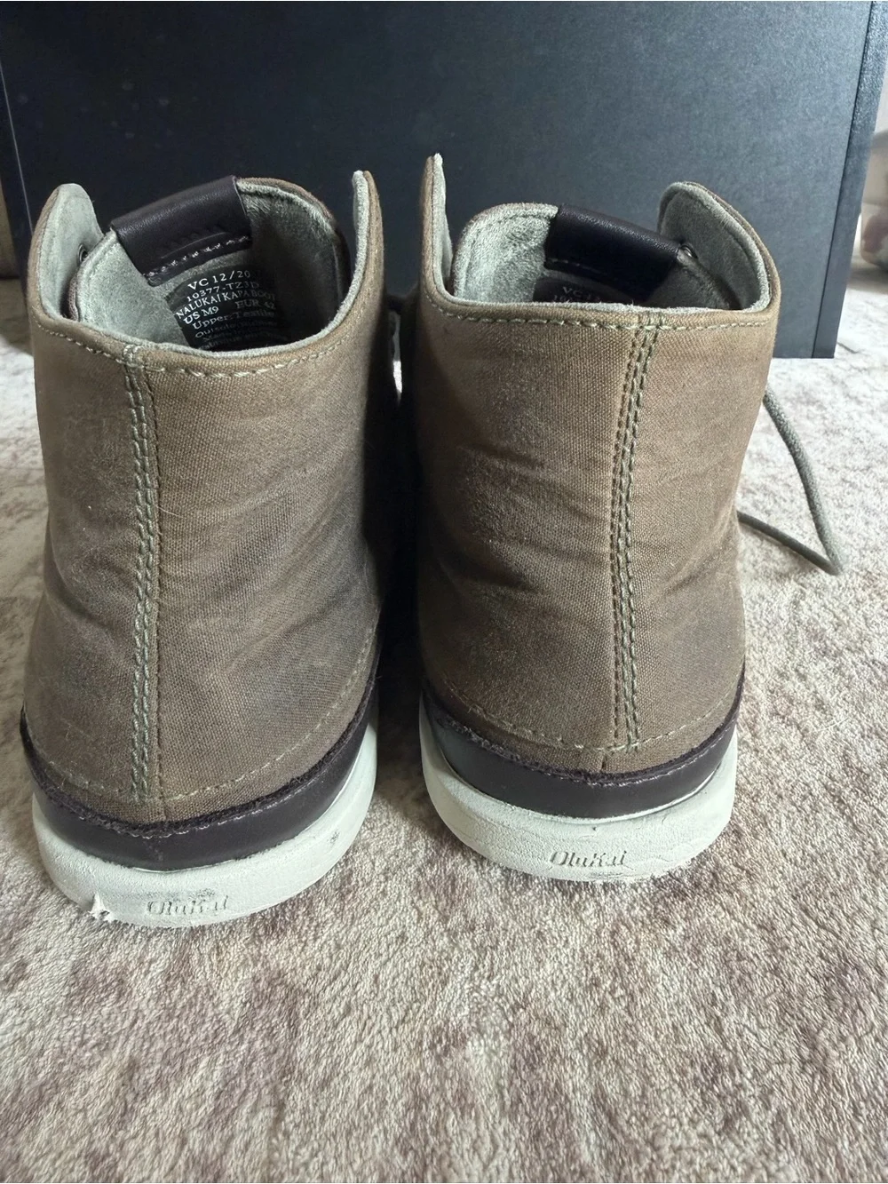 OluKai Men's Chukka Boots in Brown and White Sole